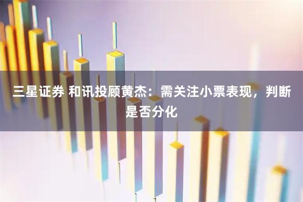 三星证券 和讯投顾黄杰：需关注小票表现，判断是否分化