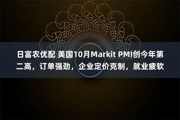 日富农优配 美国10月Markit PMI创今年第二高，订单强劲，企业定价克制，就业疲软